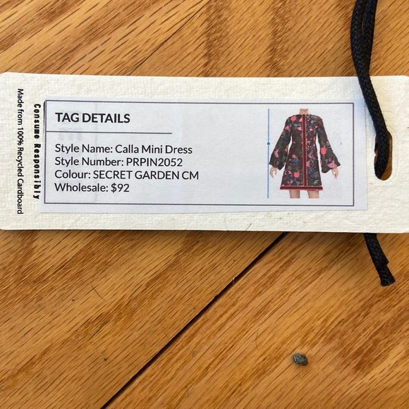 CELINA MOON Purple Floral Long-Sleeve Shift Dress with Pink & Green Accents - Picture 4 of 4